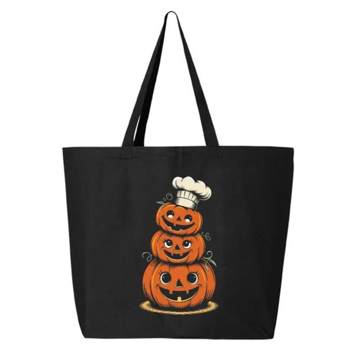 Halloween Pumpkin Stack Chef Hat Spooky Scary 25L Jumbo Tote