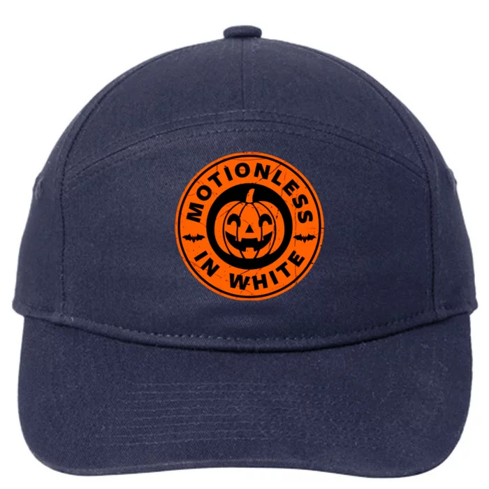 Halloween Pumpkin Scary Funny Motionlesses In White 7-Panel Snapback Hat