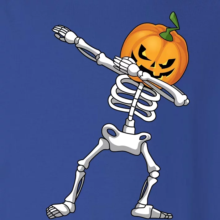 Halloween Pumpkin Skeleton Dabbing Funny Gift Toddler Long Sleeve Shirt