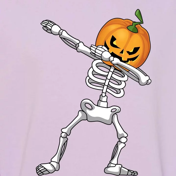 Halloween Pumpkin Skeleton Dabbing Funny Gift Garment-Dyed Sweatshirt