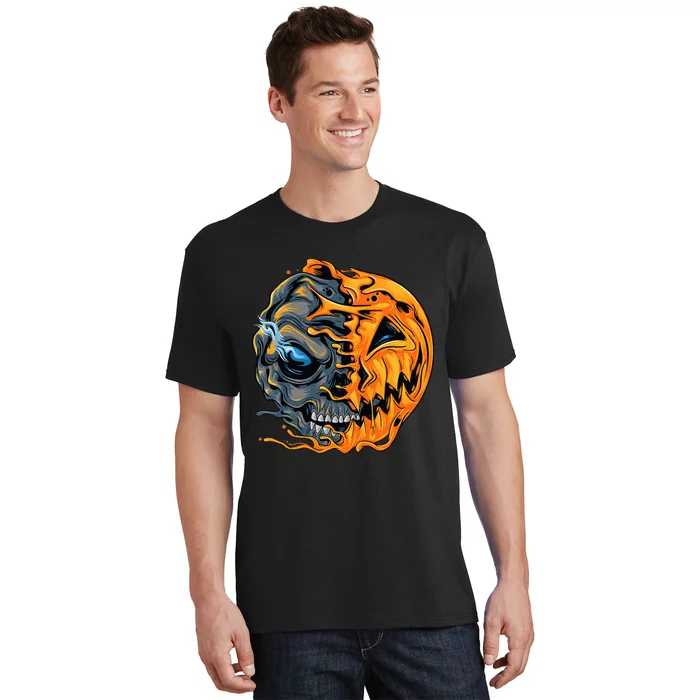 Halloween Pumpkin Skull T-Shirt