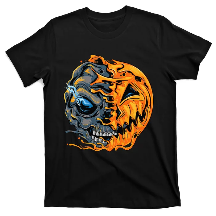 Halloween Pumpkin Skull T-Shirt