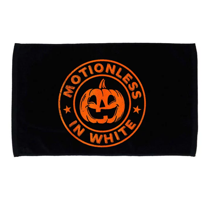 Halloween Pumpkin Scary Funny Motionlesses In White Microfiber Hand Towel