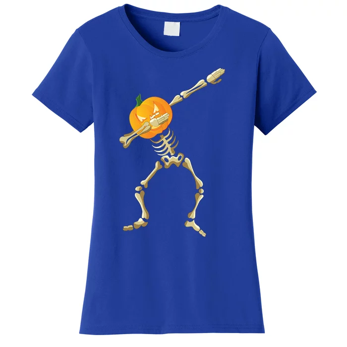 Halloween Pumpkin Skeleton Dabbing Funny Dab Gift Idea Gift Women's T-Shirt