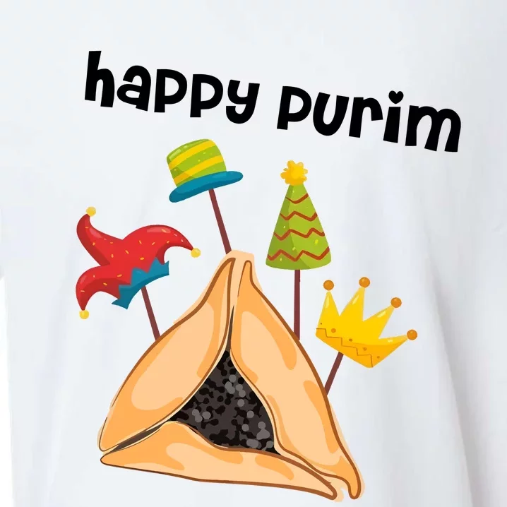 Happy Purim Tu Bishvat Hamantaschen Sueded Cloud Jersey T-Shirt