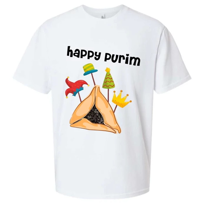 Happy Purim Tu Bishvat Hamantaschen Sueded Cloud Jersey T-Shirt