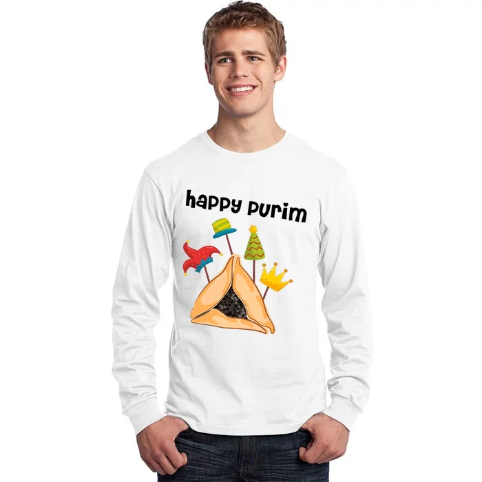 Happy Purim Tu Bishvat Hamantaschen Tall Long Sleeve T-Shirt