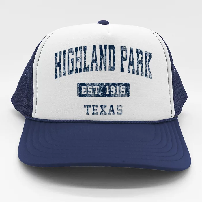 Highland Park Texas Tx Vintage Sports Established Trucker Hat