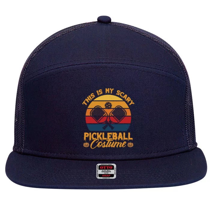 Halloween Pickleball Tee My Scary Pickleball Costume Great Gift 7 Panel Mesh Trucker Snapback Hat