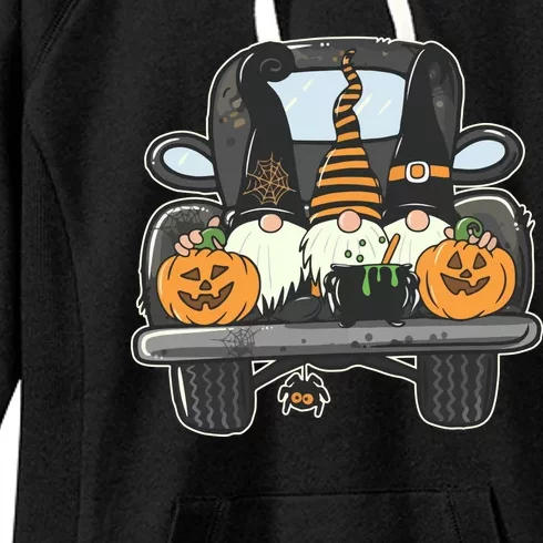 Halloween Pickup Truck Gnomes Women's Fleece Hoodie