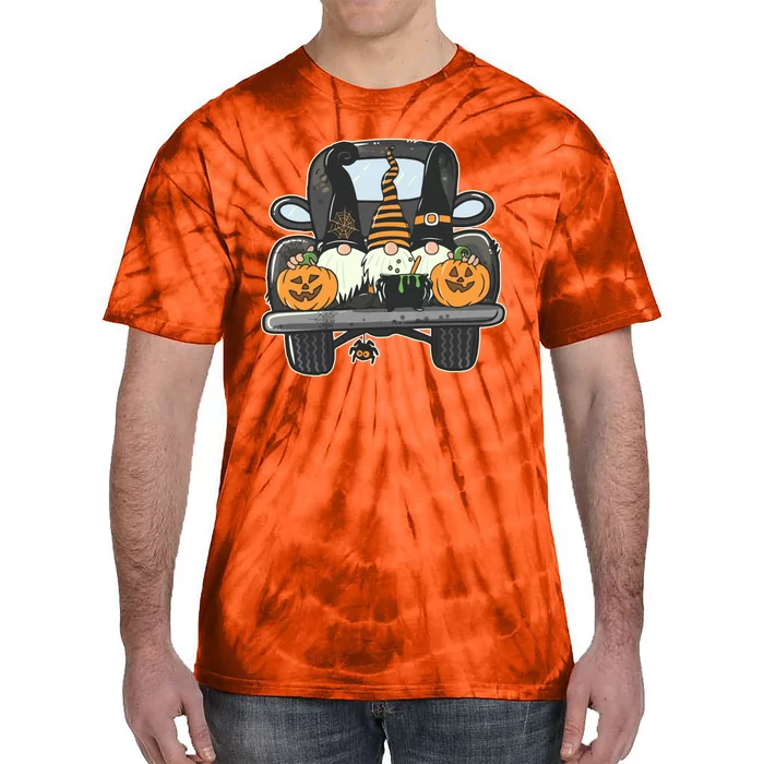 Halloween Pickup Truck Gnomes Tie-Dye T-Shirt