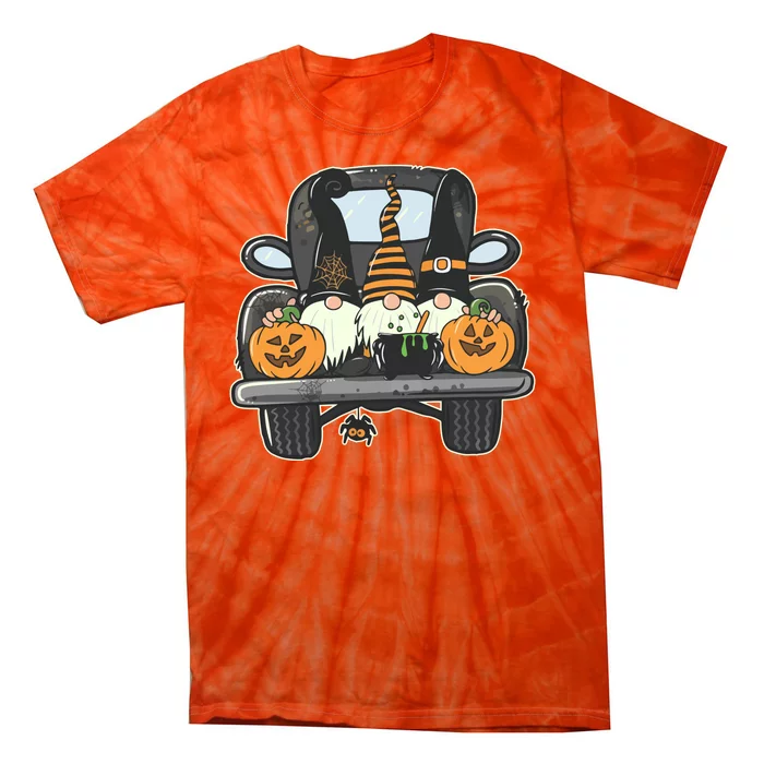 Halloween Pickup Truck Gnomes Tie-Dye T-Shirt