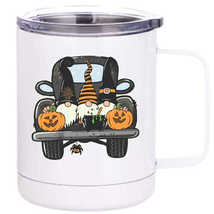 Halloween Pickup Truck Gnomes Front & Back 12oz Stainless Steel Tumbler Cup