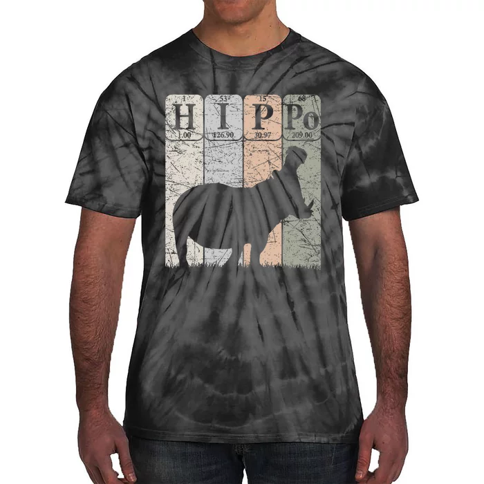 Hippo Periodic Table Elements Hippo Lover Hippopotamus Retro Tie-Dye T-Shirt