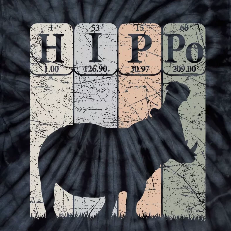 Hippo Periodic Table Elements Hippo Lover Hippopotamus Retro Tie-Dye T-Shirt