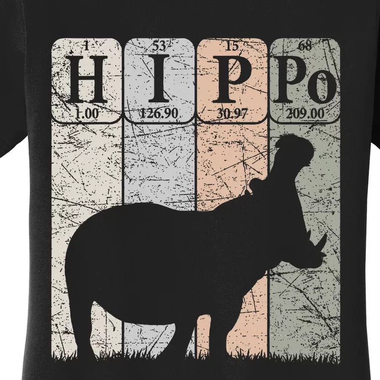 Hippo Periodic Table Elements Hippo Lover Hippopotamus Retro Women's T-Shirt