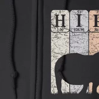 Hippo Periodic Table Elements Hippo Lover Hippopotamus Retro Full Zip Hoodie