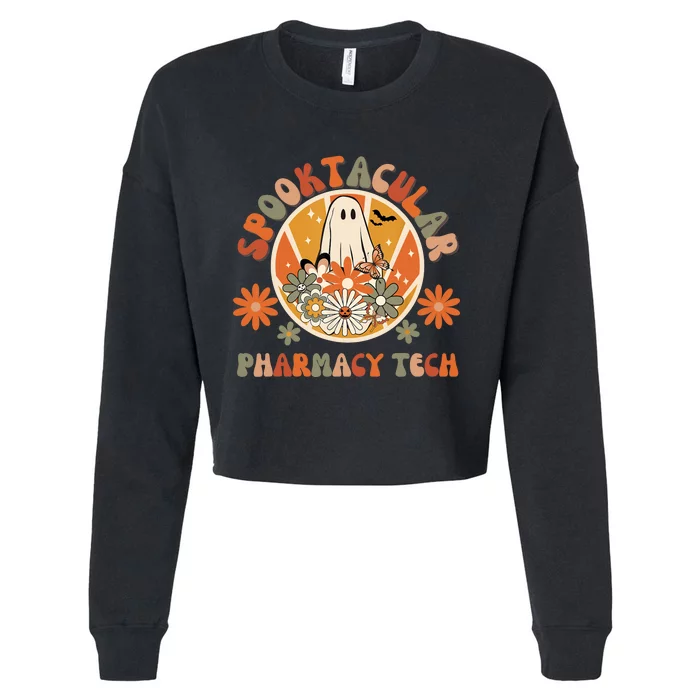 Halloween Pharmacy Tech Spooktacular Pharmacy Technician Cropped Pullover Crew