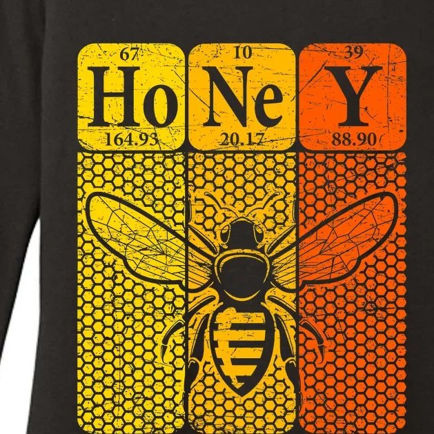 Honey Periodic Table Elements Beekeeper Retro Apiarist Womens CVC Long Sleeve Shirt