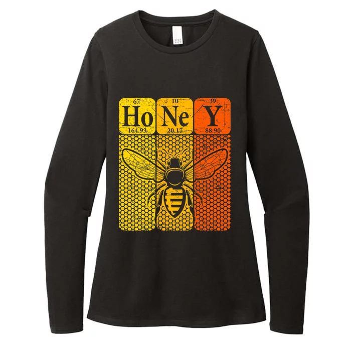 Honey Periodic Table Elements Beekeeper Retro Apiarist Womens CVC Long Sleeve Shirt