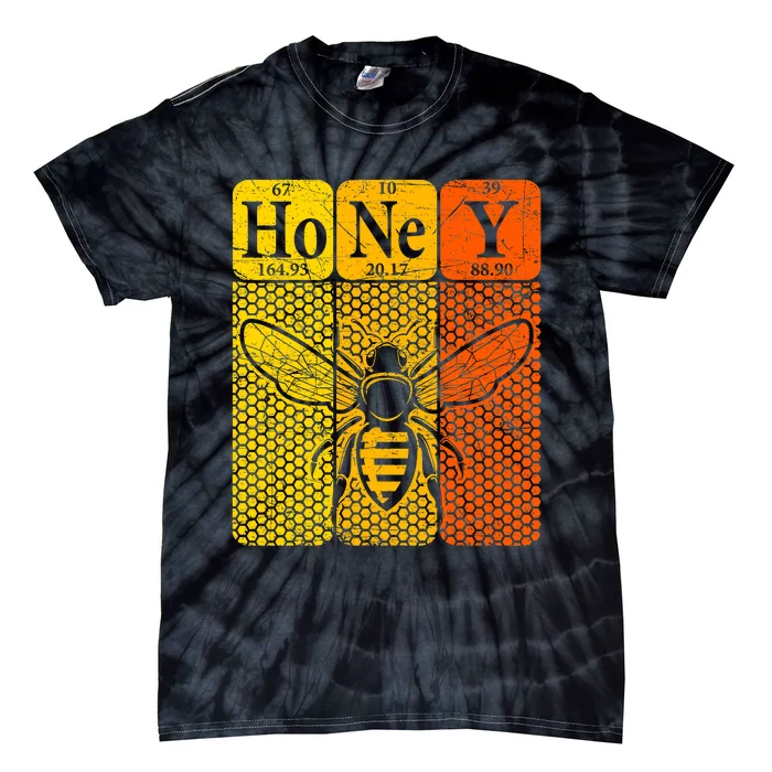 Honey Periodic Table Elements Beekeeper Retro Apiarist Tie-Dye T-Shirt