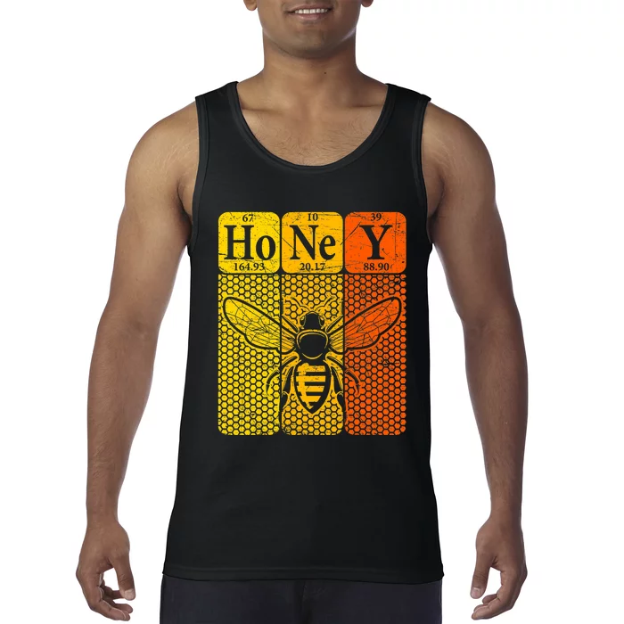 Honey Periodic Table Elements Beekeeper Retro Apiarist Tank Top