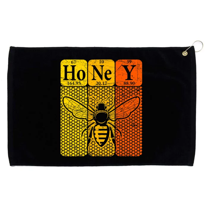 Honey Periodic Table Elements Beekeeper Retro Apiarist Grommeted Golf Towel