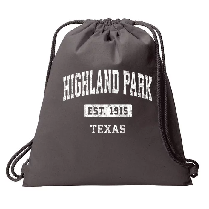 Highland Park Texas Tx Vintage Sports Established Drawstring Bag