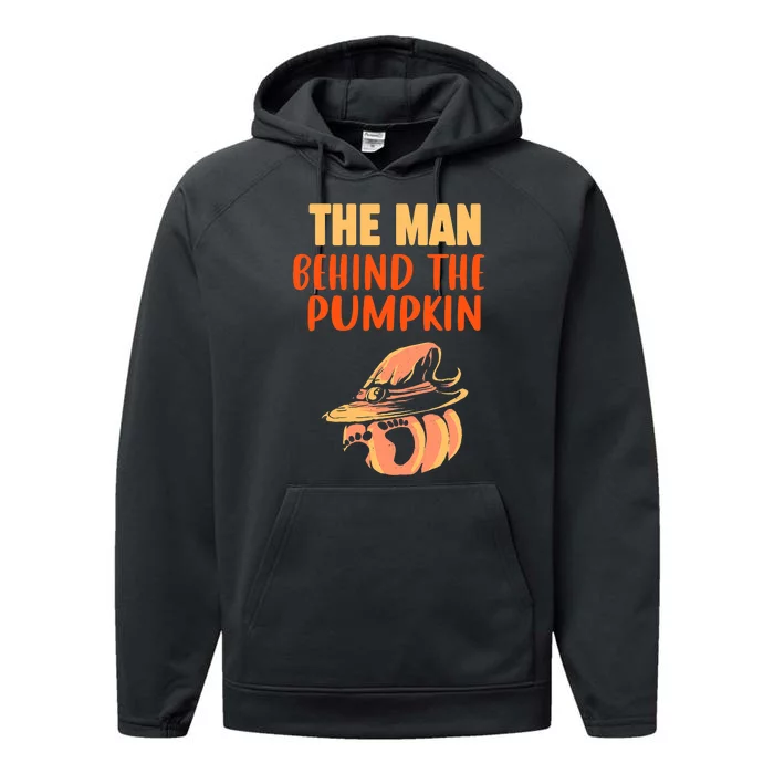 Halloween Pregnancy The Man Behind The Pumpkin Baby Dad Soon Performance Fleece Hoodie