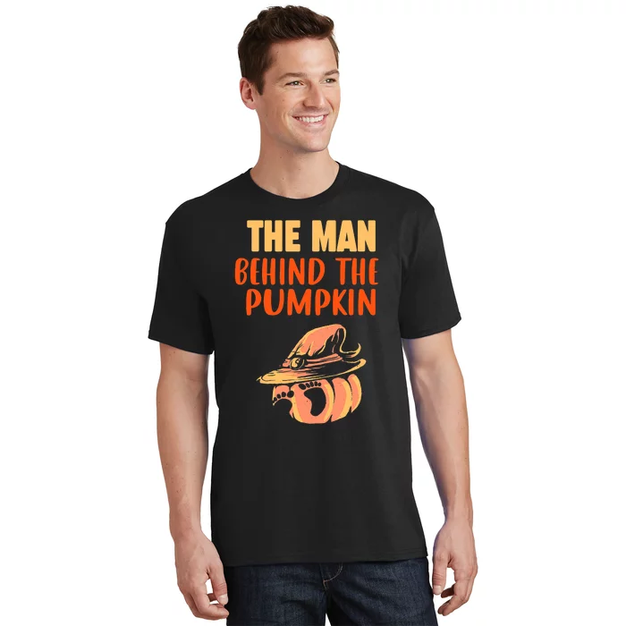 Halloween Pregnancy The Man Behind The Pumpkin Baby Dad Soon T-Shirt