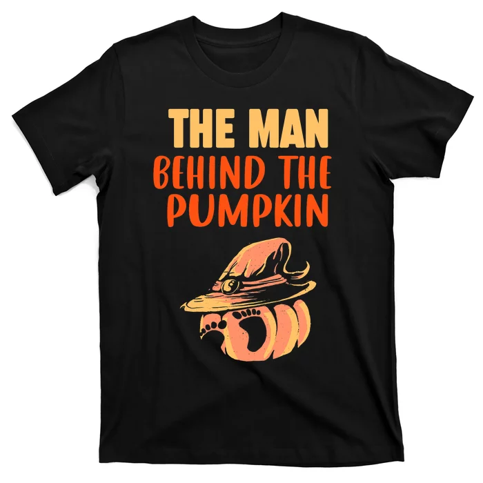 Halloween Pregnancy The Man Behind The Pumpkin Baby Dad Soon T-Shirt