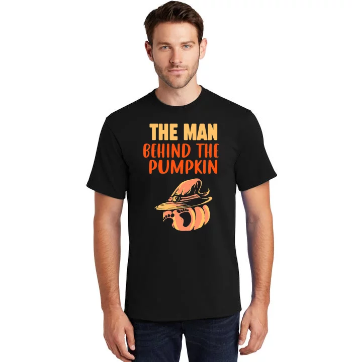 Halloween Pregnancy The Man Behind The Pumpkin Baby Dad Soon Tall T-Shirt