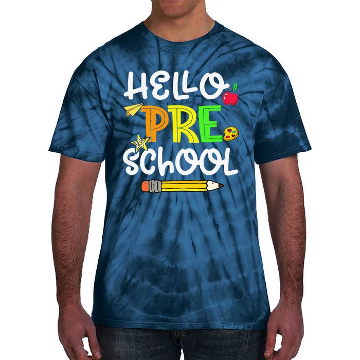 Hello Preschool Teacher First Day Funny Back To School Tie-Dye T-Shirt