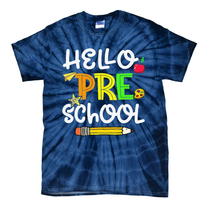 Hello Preschool Teacher First Day Funny Back To School Tie-Dye T-Shirt