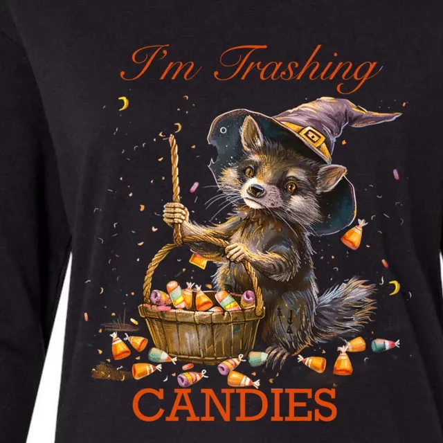 Halloween Pumpkin Trick And Treats Womens Cotton Relaxed Long Sleeve T-Shirt