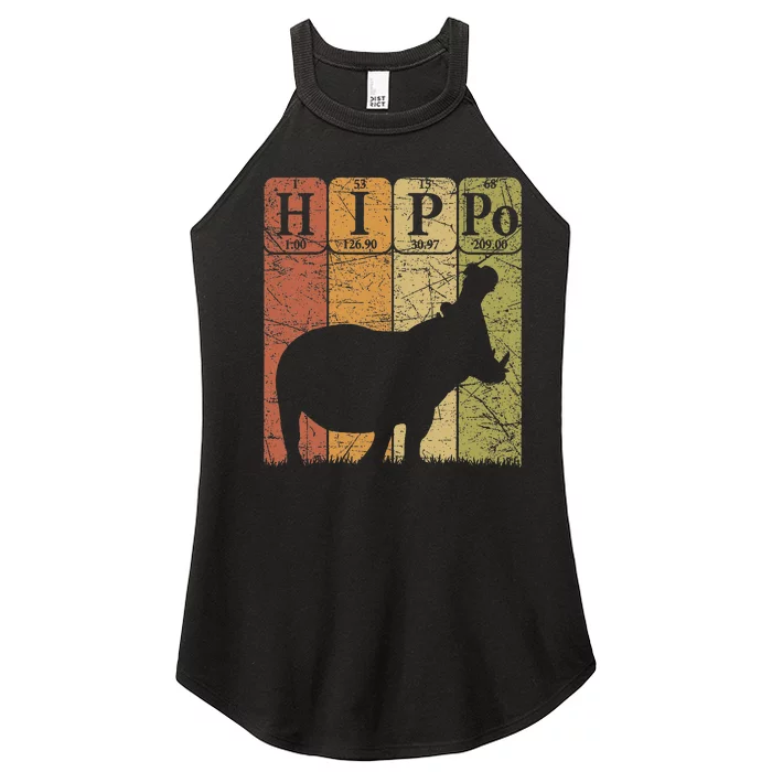 Hippo Periodic Table Elements Hippo Lover Hippopotamus Retro Women’s Perfect Tri Rocker Tank