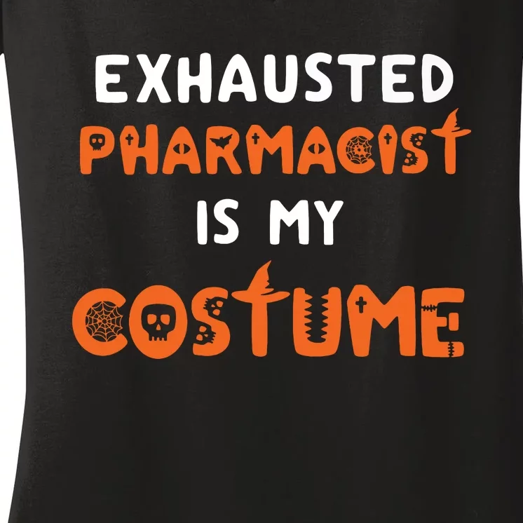 Halloween Pharmacy Team Humor Pharmacist Costume Funny Premium Women's V-Neck T-Shirt