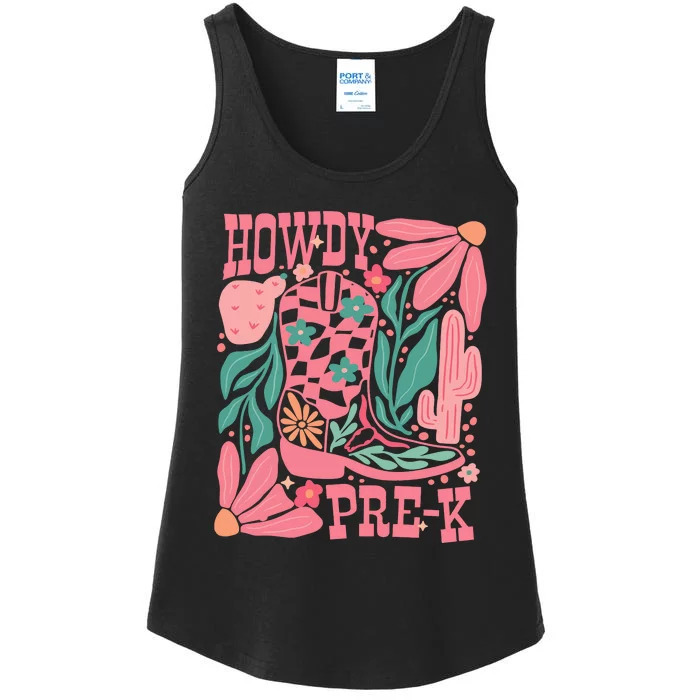 Howdy Prek Teacher Life School Ladies Essential Tank