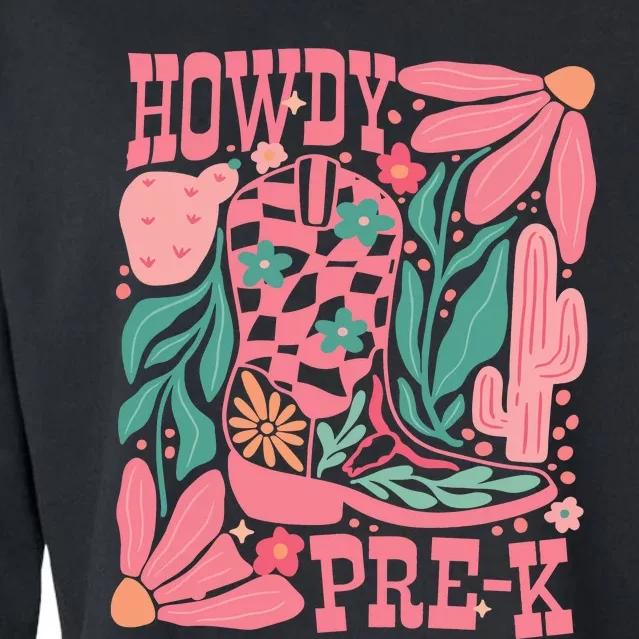 Howdy Prek Teacher Life School Cropped Pullover Crew