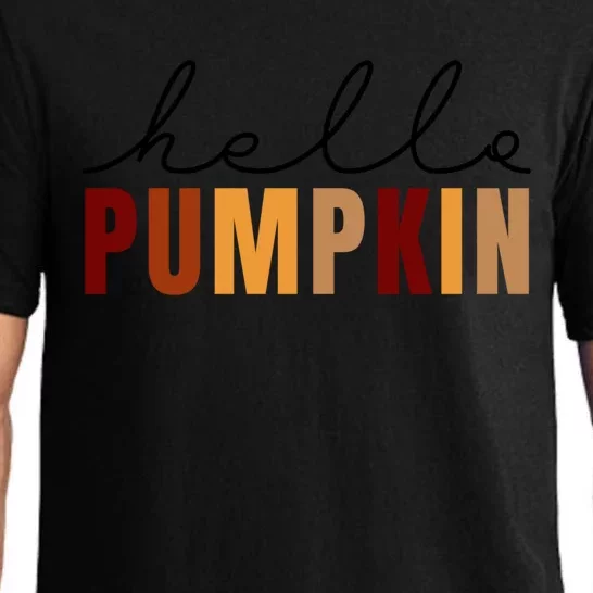 Hello Pumpkin Thanksgiving Autumn Fall Halloween Thankful Meaningful Gift Pajama Set