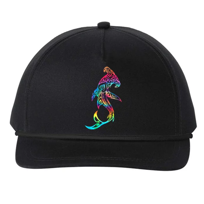 Hawaii Polynesian Tribal Hammerhead Shark Aloha Ocean Snapback Five-Panel Rope Hat