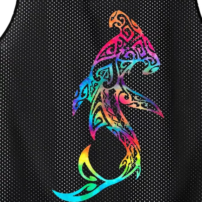 Hawaii Polynesian Tribal Hammerhead Shark Aloha Ocean Mesh Reversible Basketball Jersey Tank