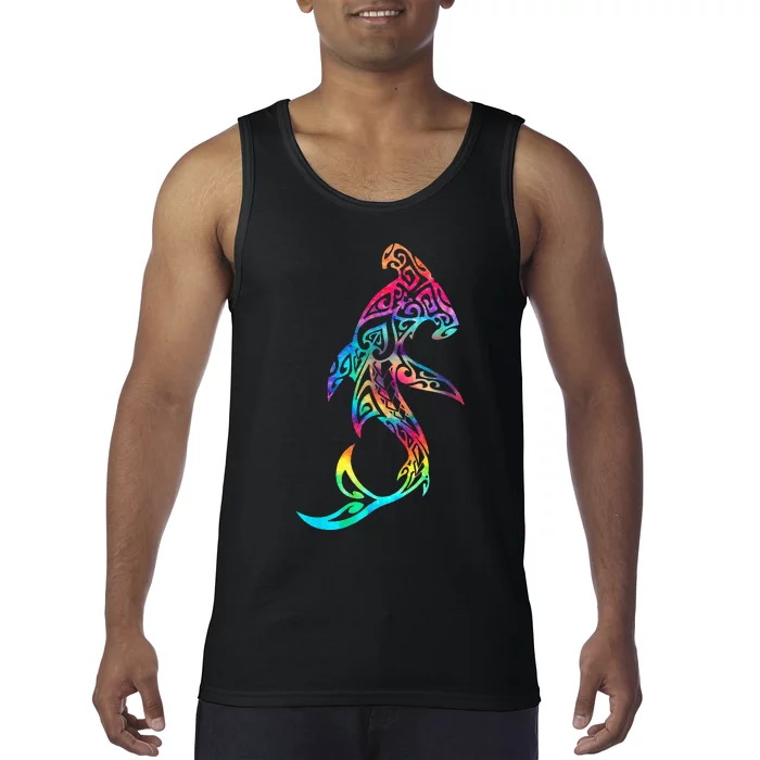 Hawaii Polynesian Tribal Hammerhead Shark Aloha Ocean Tank Top