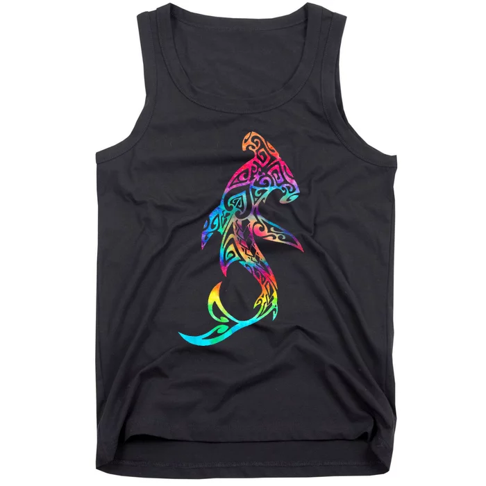 Hawaii Polynesian Tribal Hammerhead Shark Aloha Ocean Tank Top