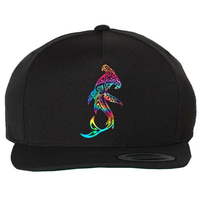 Hawaii Polynesian Tribal Hammerhead Shark Aloha Ocean Wool Snapback Cap