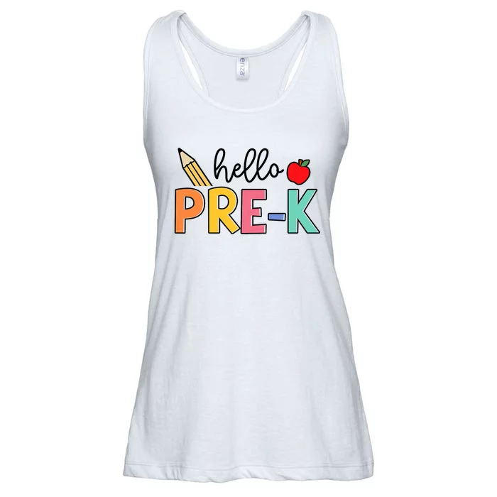 Hello Preschool Team Prek Back To School Teacher Ladies Essential Flowy Tank