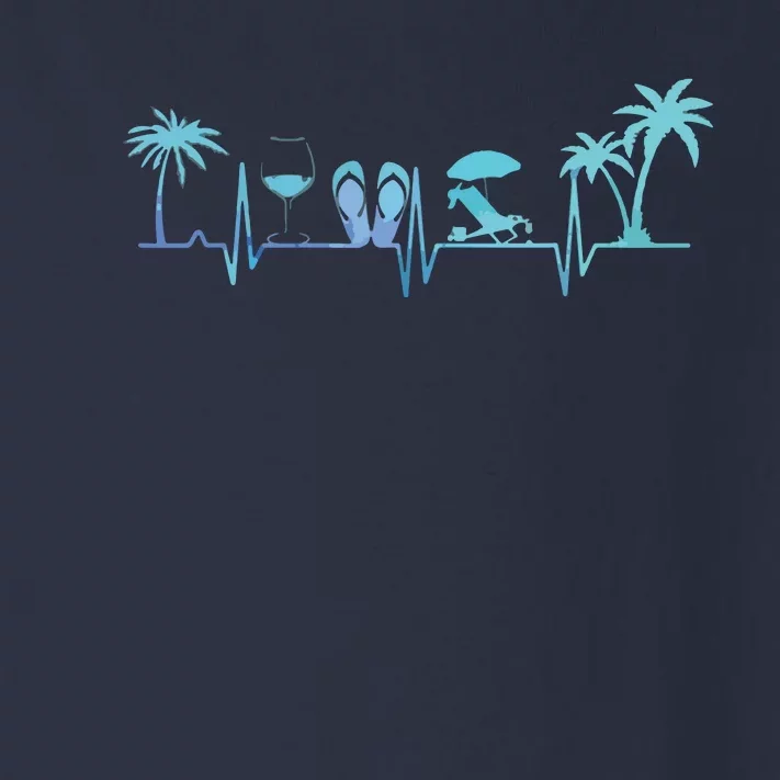 Heartbeat Palm Tree Wine Glass Flipp Flop Summer Lover Toddler Long Sleeve Shirt