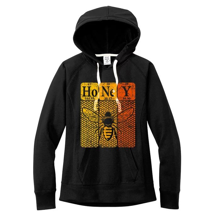 Honey Periodic Table Elements Beekeeper Retro Apiarist Women's Fleece Hoodie