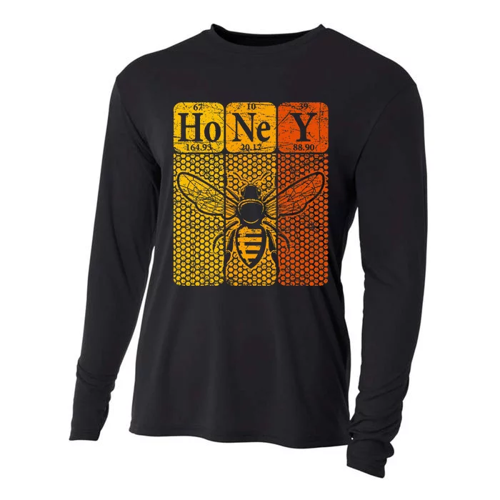 Honey Periodic Table Elements Beekeeper Retro Apiarist Cooling Performance Long Sleeve Crew