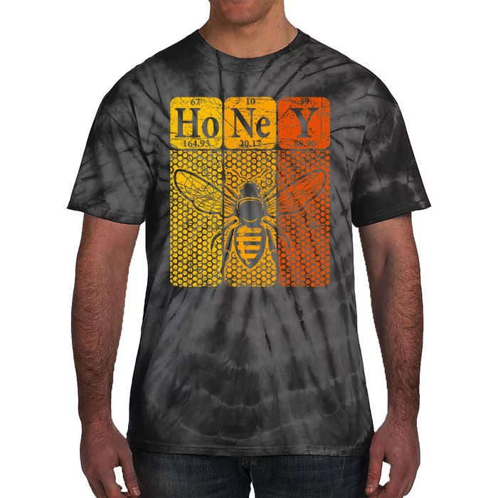 Honey Periodic Table Elements Beekeeper Retro Apiarist Tie-Dye T-Shirt